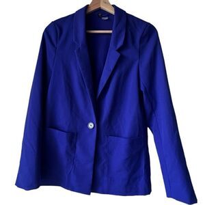 Women's DIVIDED BY H&M Royal blue blazer front pockets button Minimal size 6.